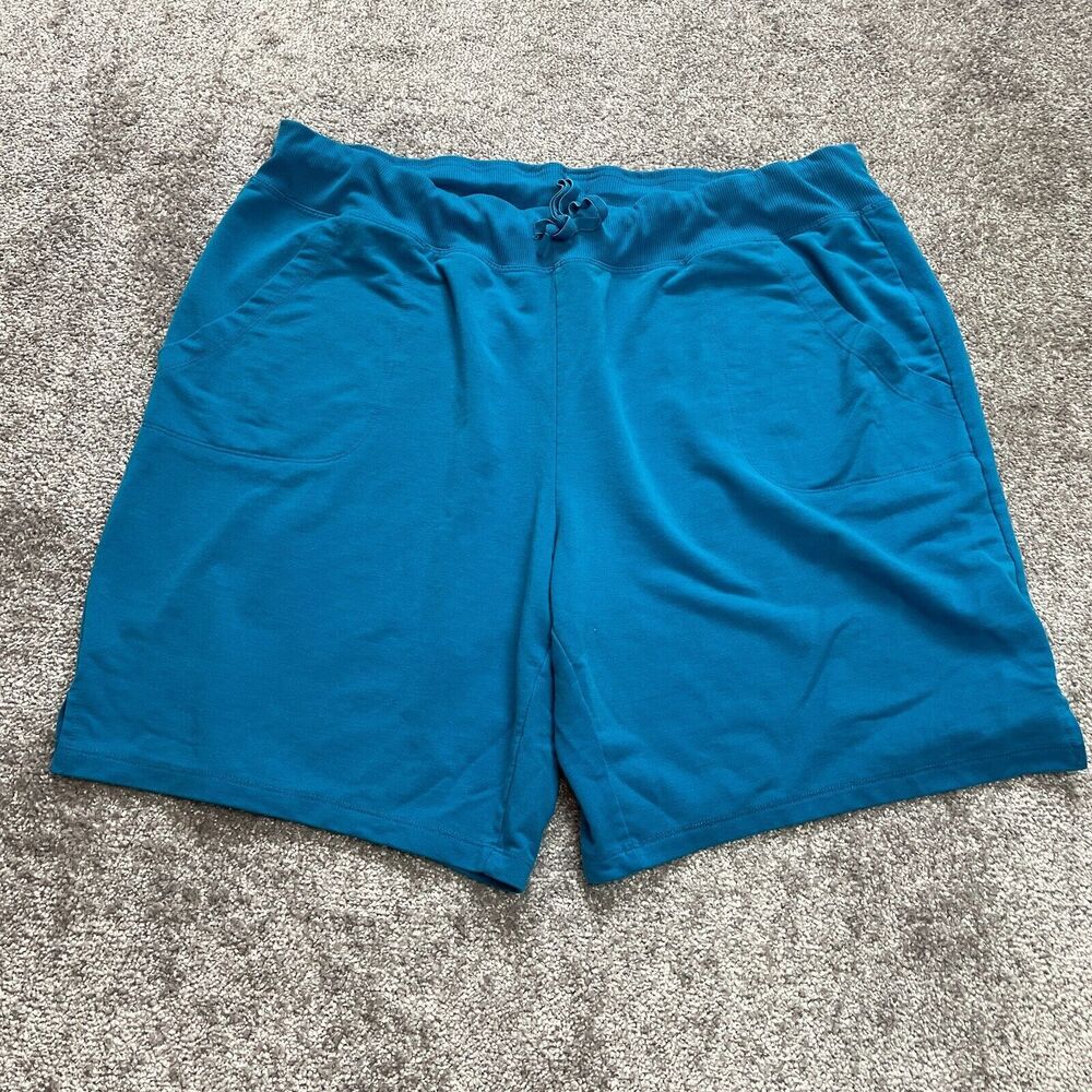 Athletic Works Sweatshorts Womens XXXL 22 Light Blue Lounge Soft Drawstring Soft
